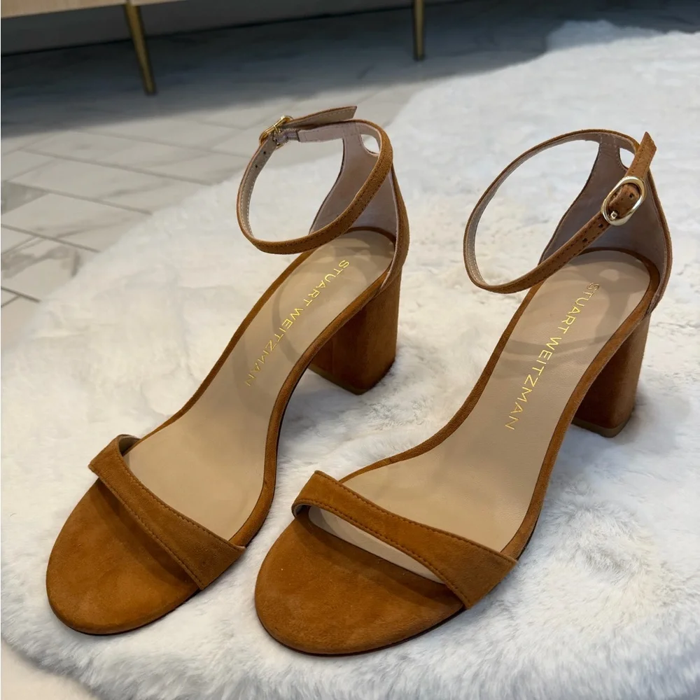 Stuart Weitzman Nudist Block 75 Sandal - Hazel - 6.5 - Picture 5 of 9